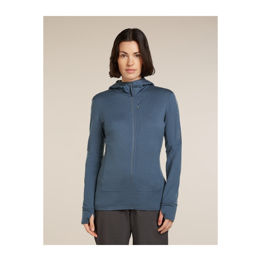 ICEBREAKER Merino 260 Quantum LS Zip Hoodie Women - Wolljacke thermoregulierend und geruchsabweisend