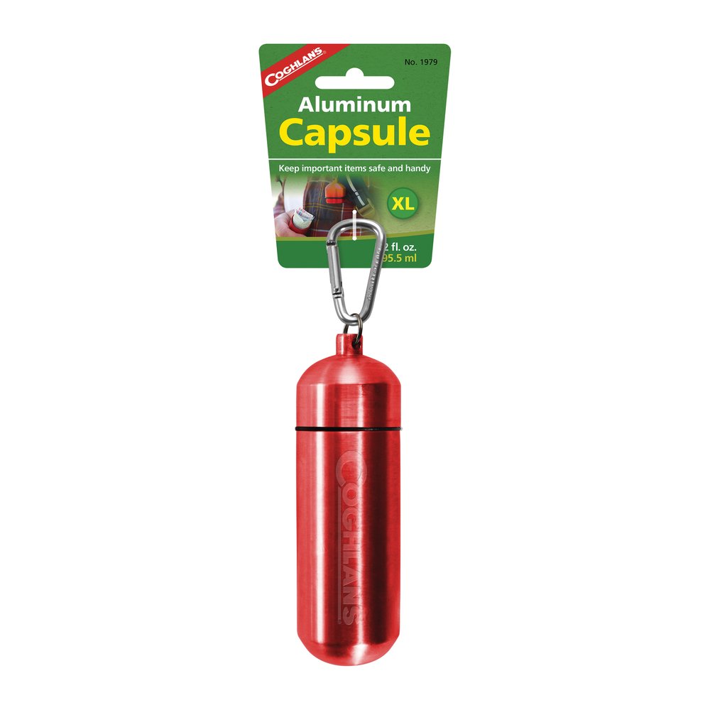 COGHLANS Aluminium Kapsel mit Karabiner - Aufbewahrungskapsel 100 % wasserdicht