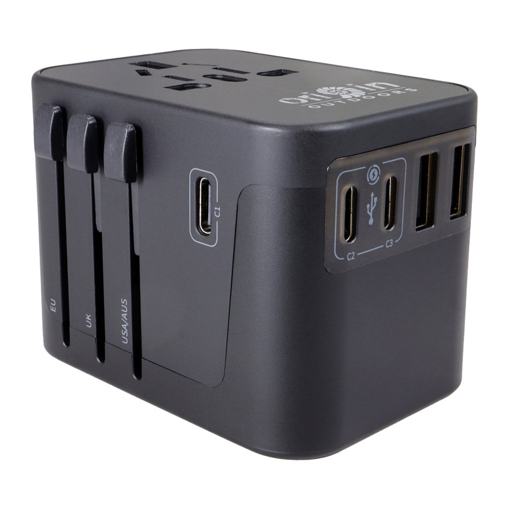 ORIGIN OUTDOORS Steckeradapter Weltenbummler - Universal-Reiseadapter feuerhemmendes Gehäuse