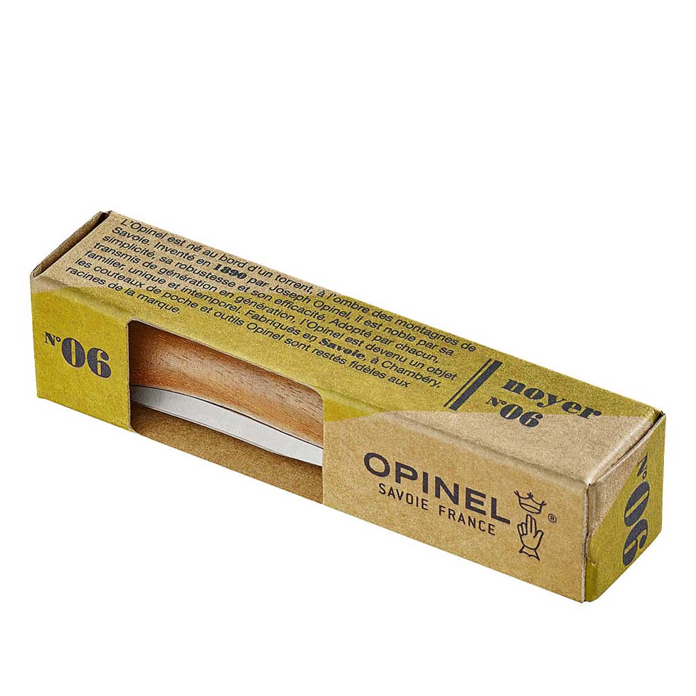 OPINEL No 06 Edelholz - Taschenmesser Walnuss Verpackung