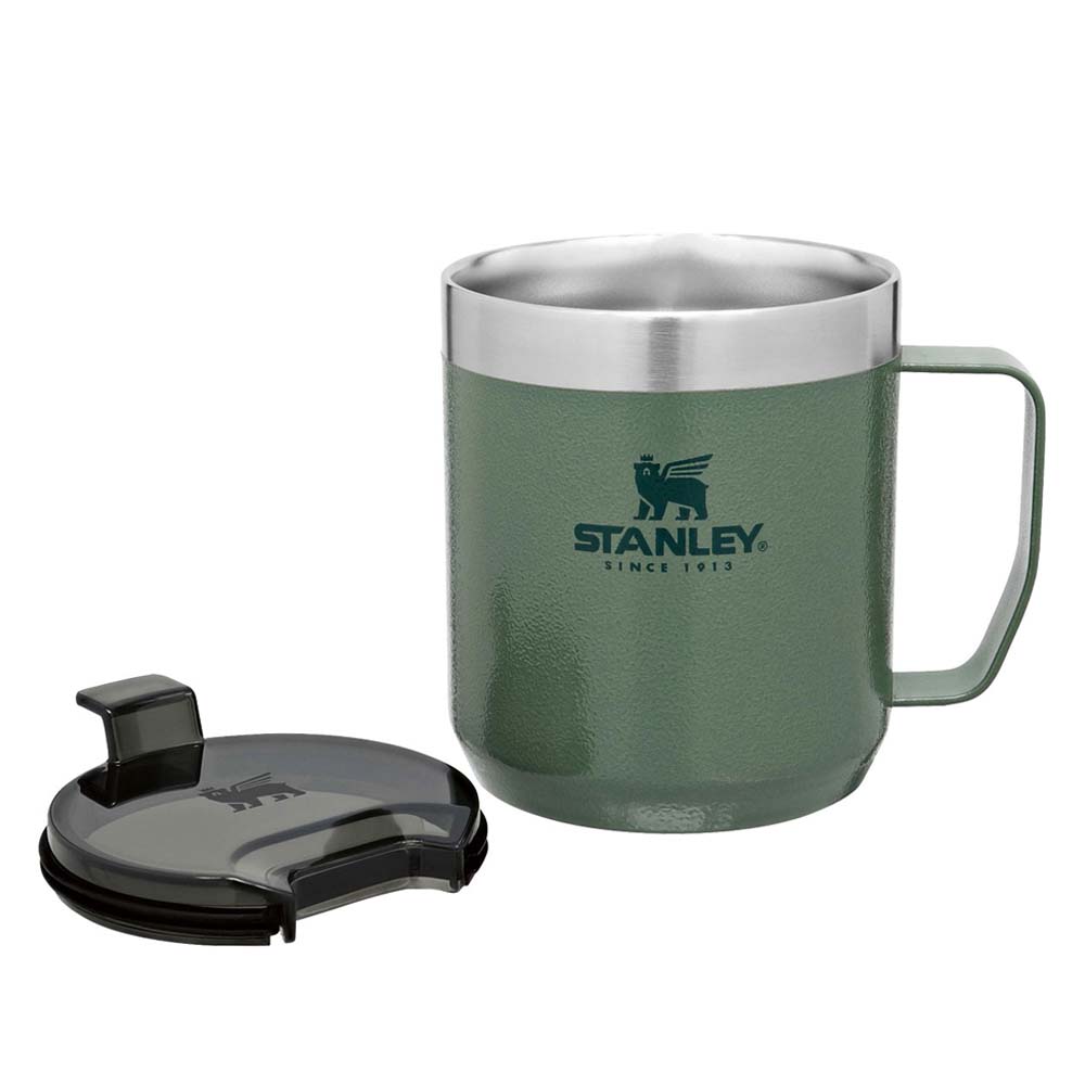 STANLEY Camp Mug - Thermobecher grün Deckel ab
