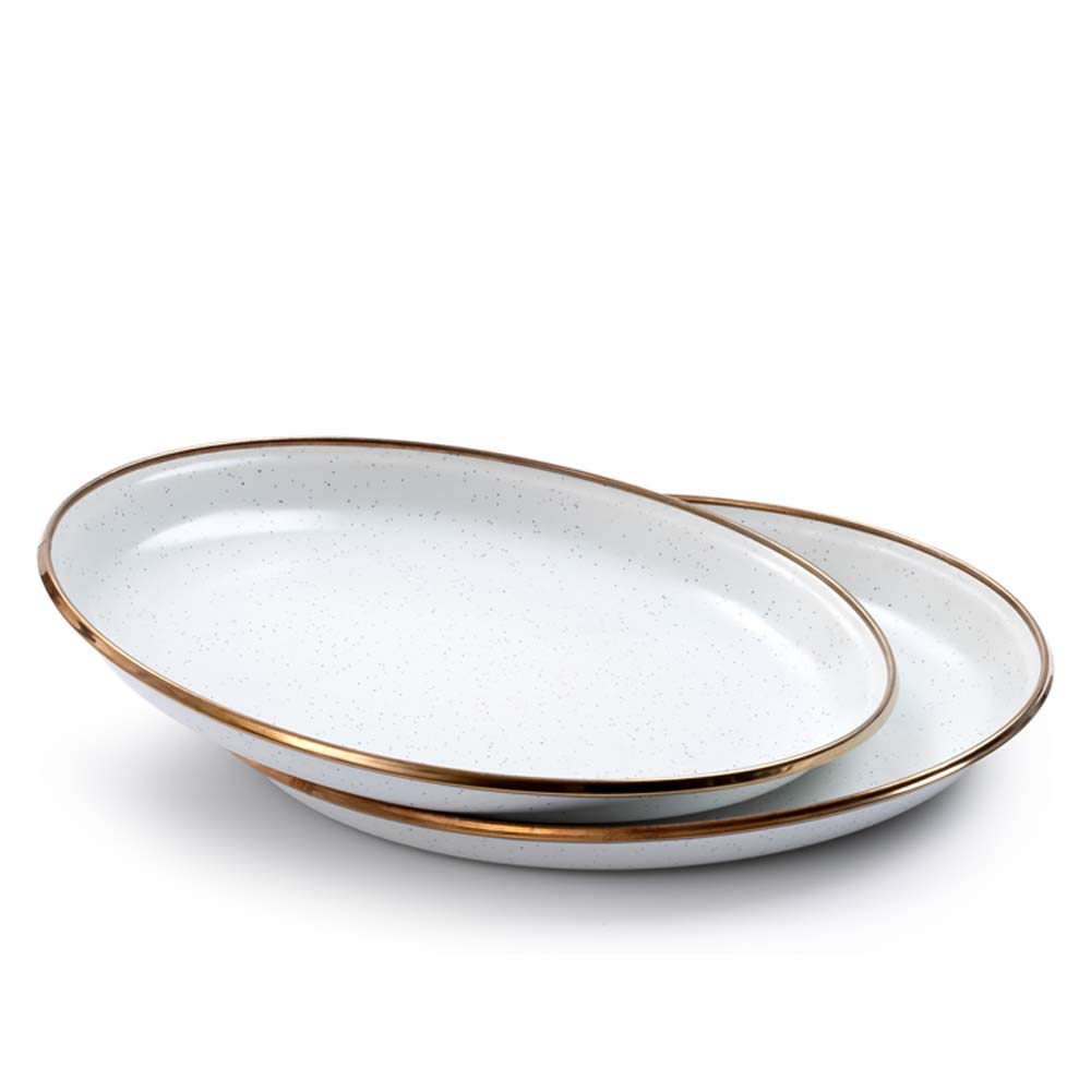 BAREBONES Small Plate 2er Set - Frühstücksteller aus Emaille - white3