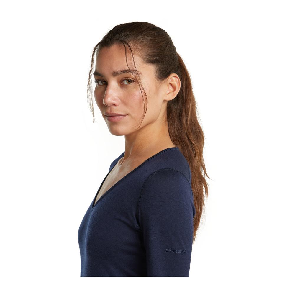ICEBREAKER Merino 200 Oasis LS V Neck Women - Merino-Langarmshirt atmungsaktiv, geruchsabweisend