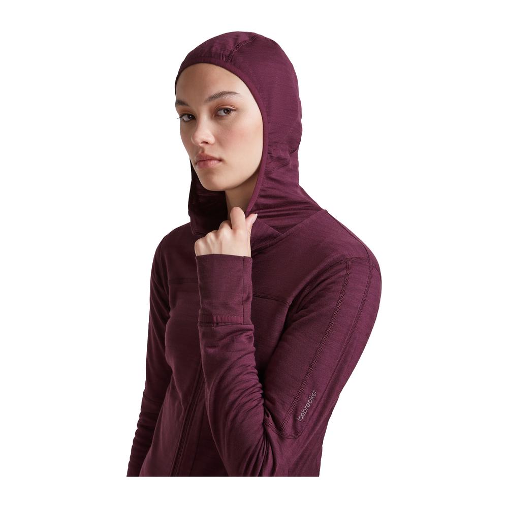 ICEBREAKER Merino 300 RealFleece Descender Long Sleeve Zip Hoodie Women - Fleece-Hoodie atmungsaktiv, geruchsabweisend