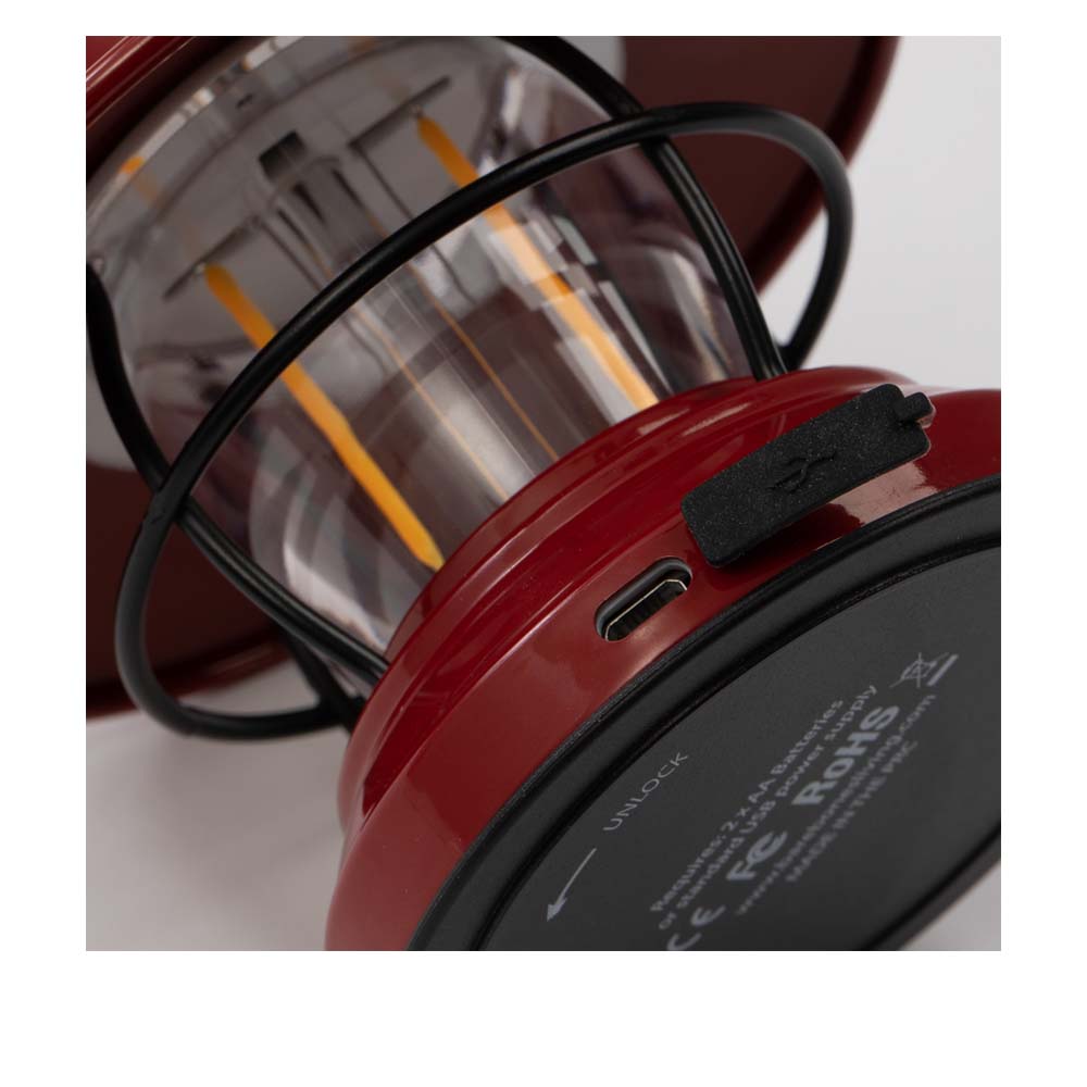 BAREBONES Mini Edison Lantern - Laterne - 2AA/USB - red3