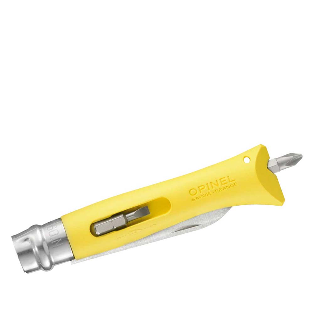 OPINEL No 09 DIY Blister - Taschenmesser gelb Schraubendreher Seite