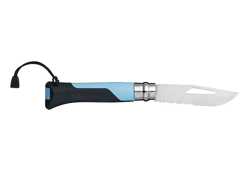 OPINEL Messer No 8 Outdoor - Outdoormesser blau, offen mit Band