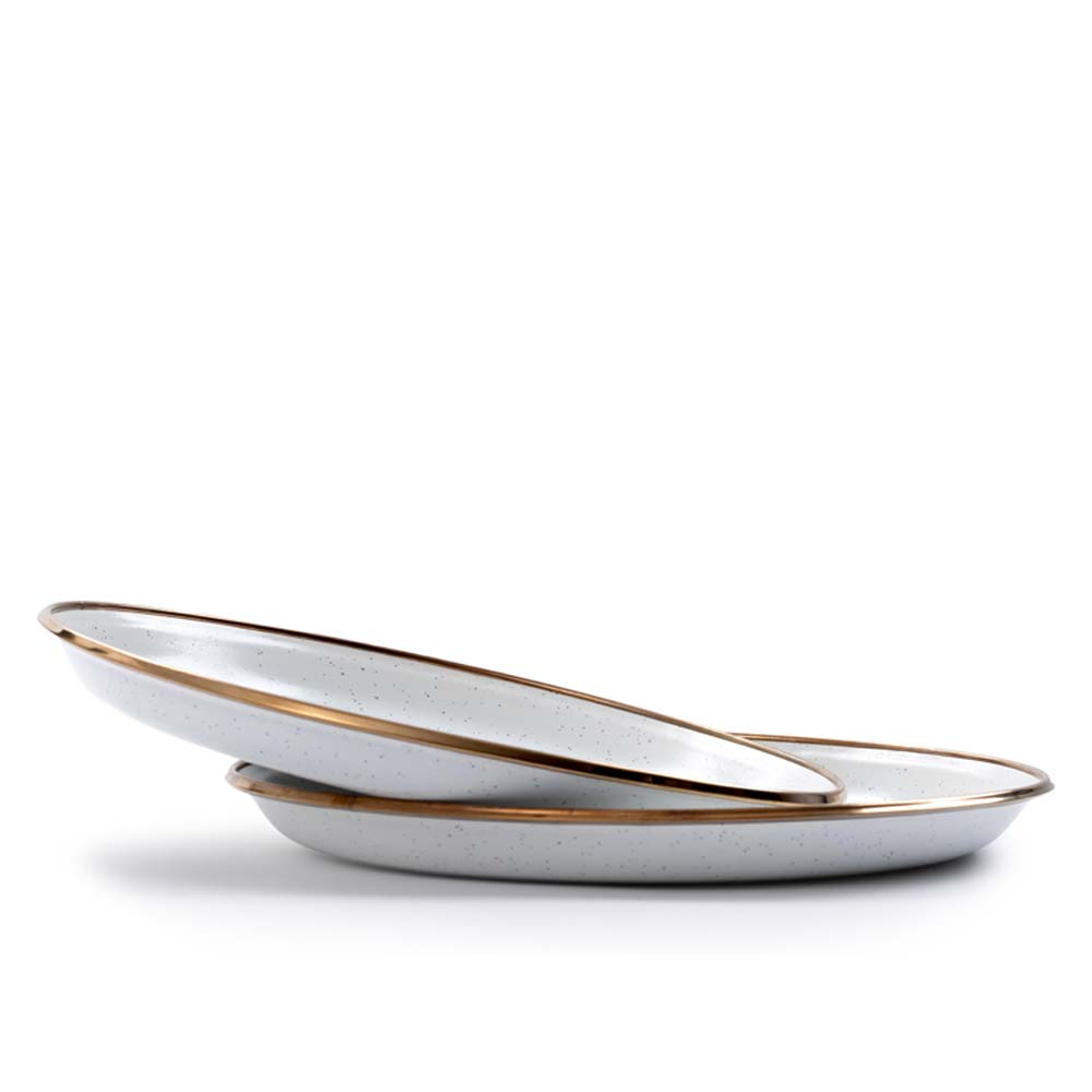 BAREBONES Small Plate 2er Set - Frühstücksteller aus Emaille - white2