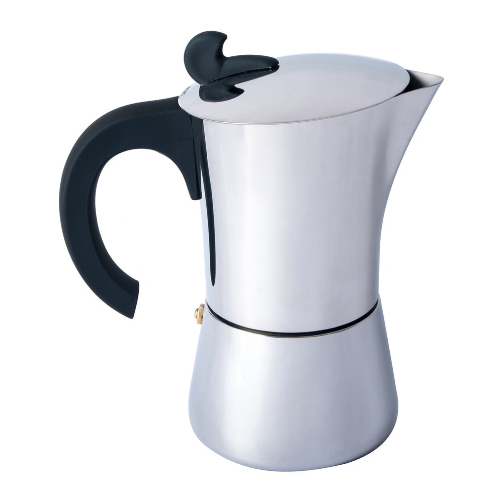 BASIC NATURE Espresso Maker Edelstahl - Espressokocher induktionsgeeignet, einfache Reinigung