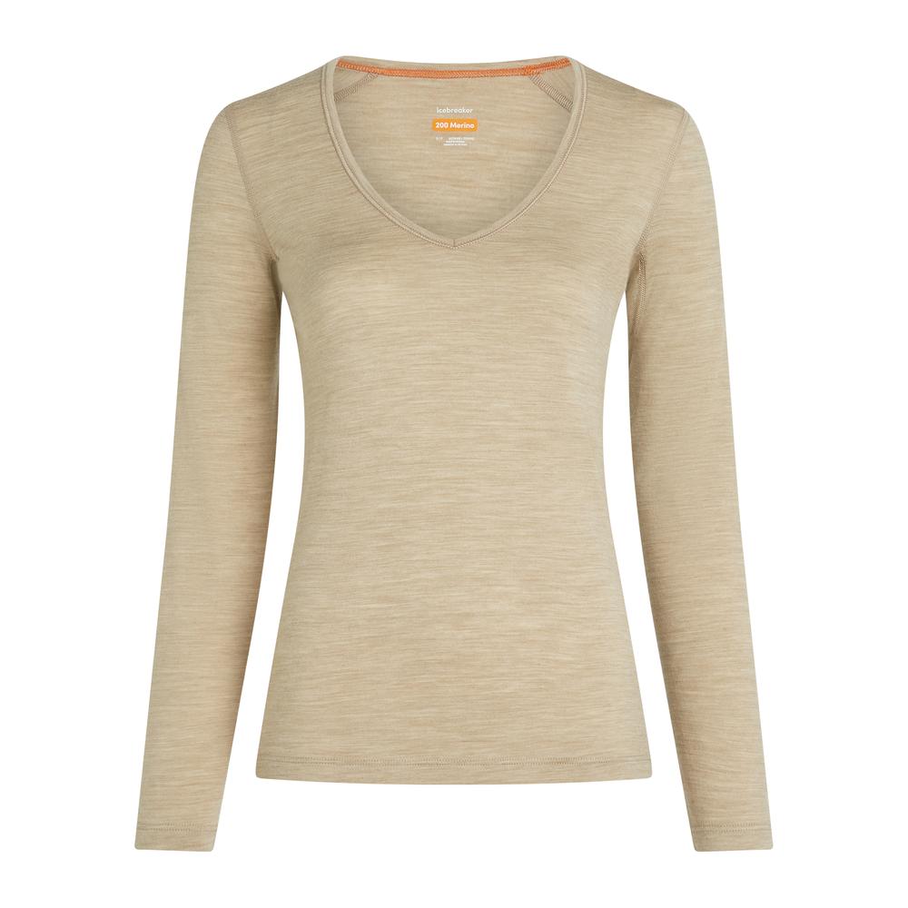 ICEBREAKER Merino 200 Oasis LS V Neck Women - Merino-Langarmshirt atmungsaktiv, geruchsabweisend