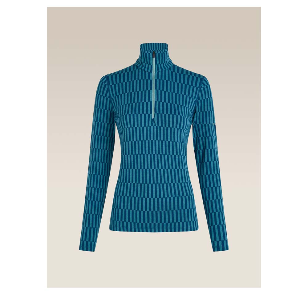 ICEBREAKER Merino 260 Vertex Longsleeve Halfzip Pol Pos AOP Women - Langarmshirt