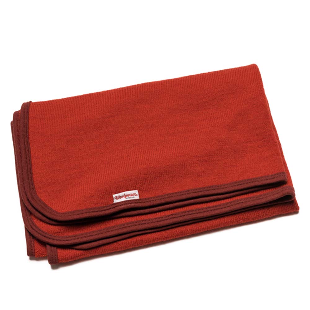 WOOLPOWER Kids Blanket 400 - Wolldecke Kinder - autumn red 1