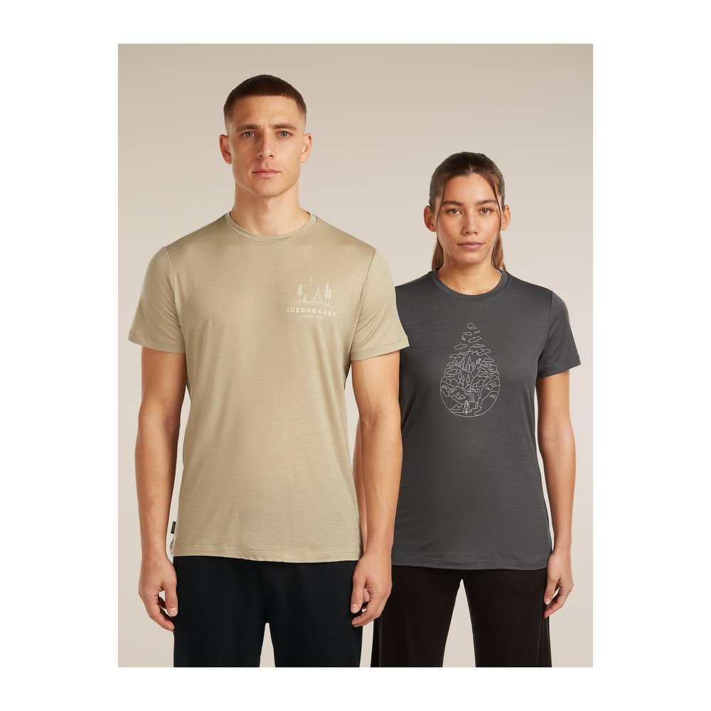 ICEBREAKER Merino 150 Tech Lite SS Tee Peaceful Pass Men - T-Shirt atmungsaktiv, geruchsabweisend