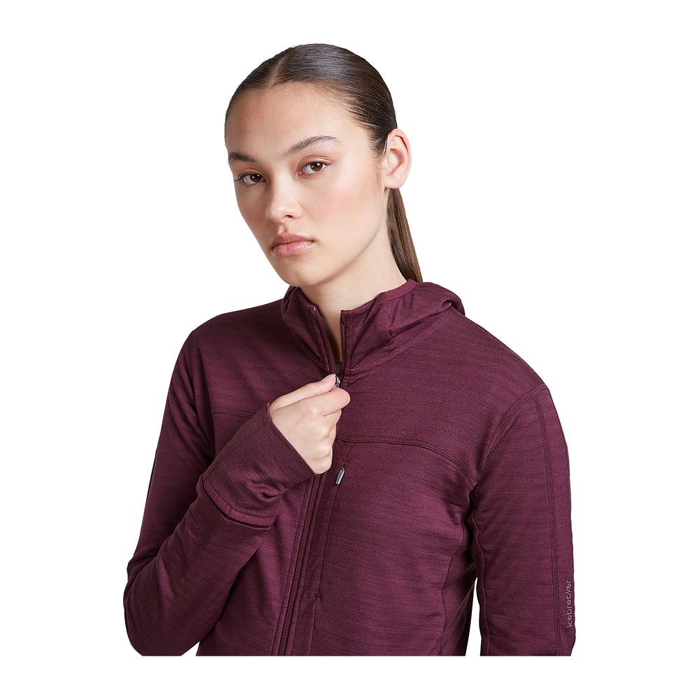 ICEBREAKER Merino 300 RealFleece Descender Long Sleeve Zip Hoodie Women - Fleece-Hoodie atmungsaktiv, geruchsabweisend