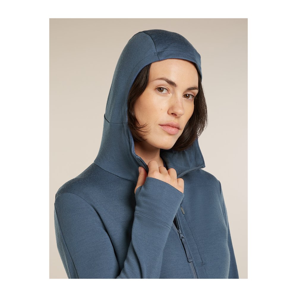 ICEBREAKER Merino 260 Quantum LS Zip Hoodie Women - Wolljacke thermoregulierend und geruchsabweisend